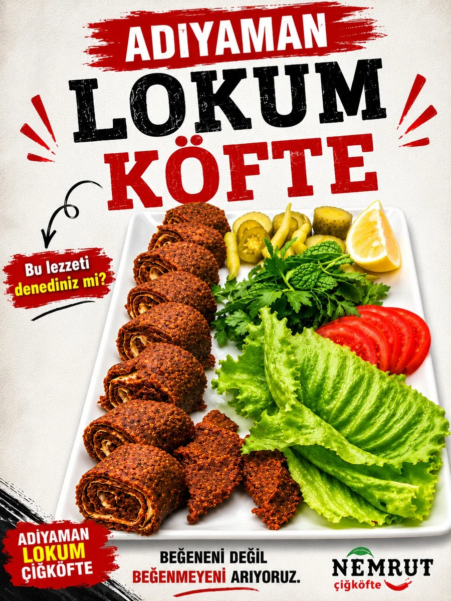Adıyaman Lokum Köfte sunumu
