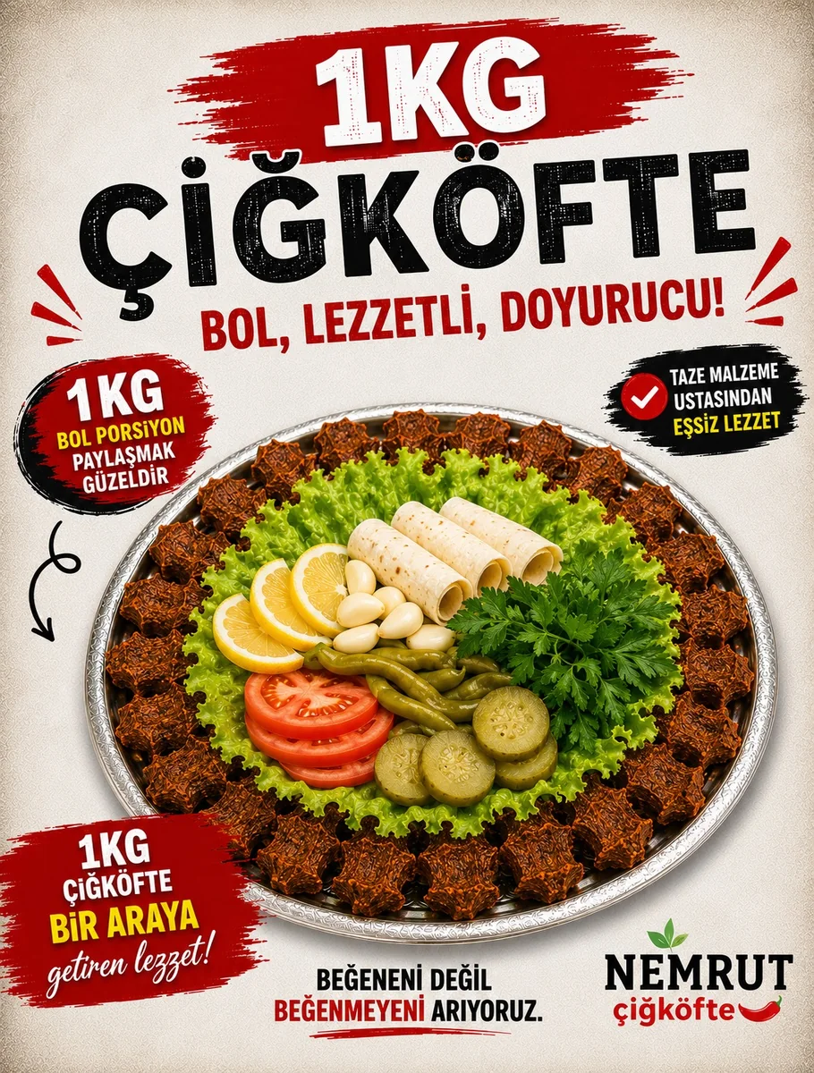 Nemrut bir kilogramlık çiğköfte sunumu
