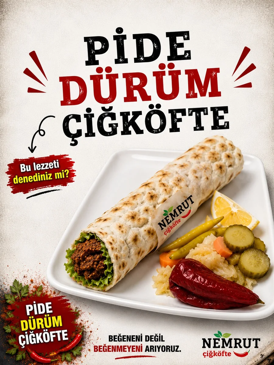 Pide Dürüm sunumu